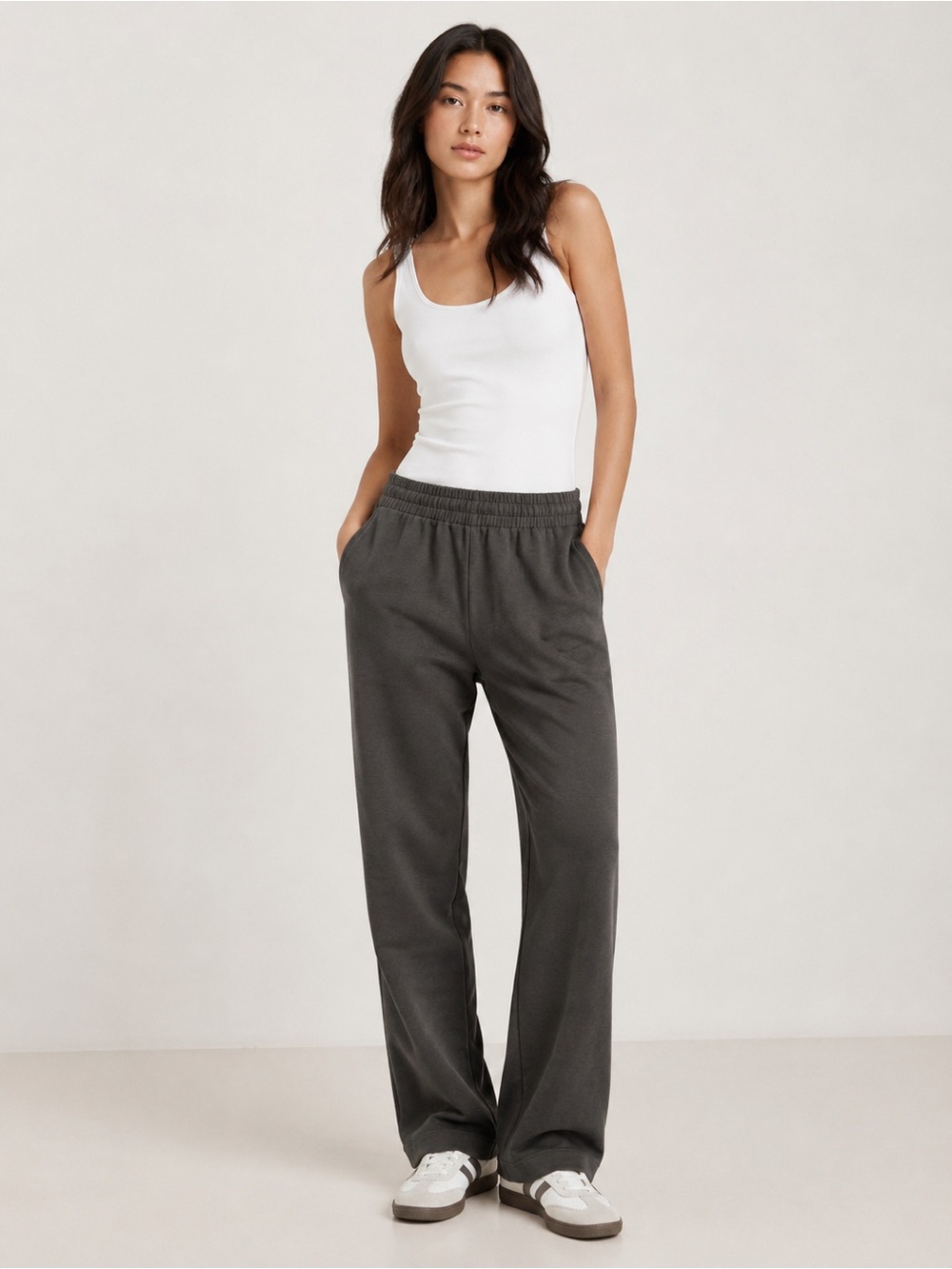 Zara women’s Dark Charcoal Elastic Waist JoggersNWT
